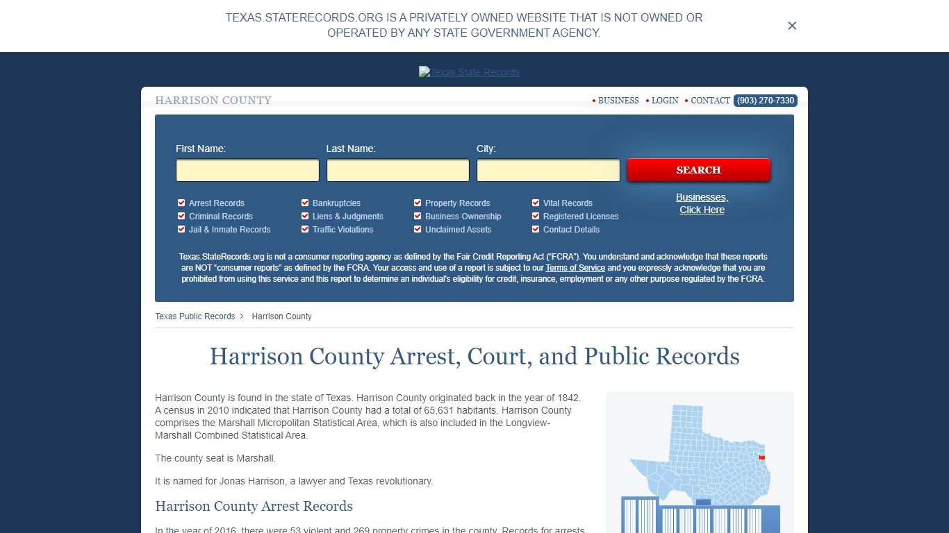 Harrison County Arrest, Court, and Public Records